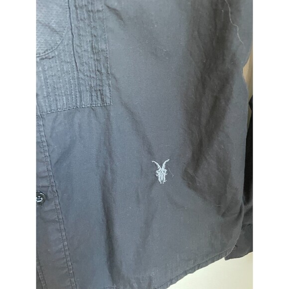 ALLSAINTS Men's Button Up Jesmond Shirt Black Cotton size M long sleeve y2k - Picture 7 of 8